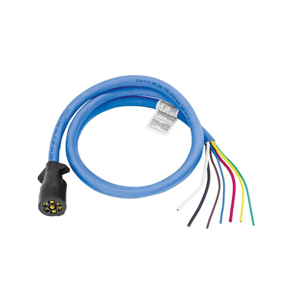 Draw-Tite (BULK PACKED)7WAY TRAILER CONNECTOR W/8FT INSULATED BLUE CABLE 54006-010 - main